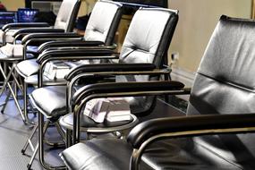 leather chairs in the conference room