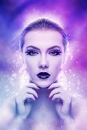 girl model background purple