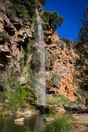high waterfall at the rocks