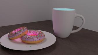 sugar doughnuts with a white cup
