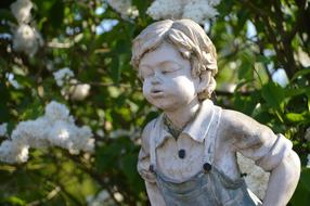 Statue Boy In Overalls