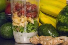 fresh vegetables in a glass