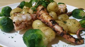 Roasted healthy vegetables on a plate