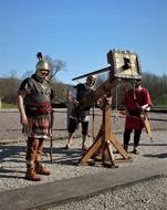 battle reenactment, roman wars with catapult