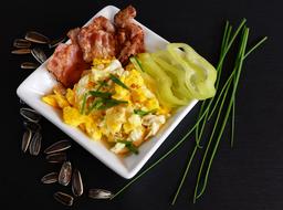 salted bacon and eggs