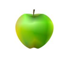 green apple on white background