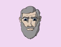 cartoon grey old man