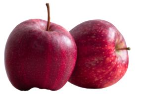 juicy red apples on a white background