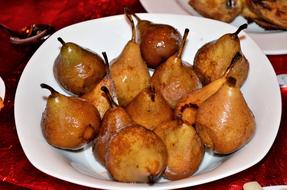 juicy pears on a plate