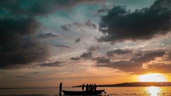 Beach Boat Fishermen