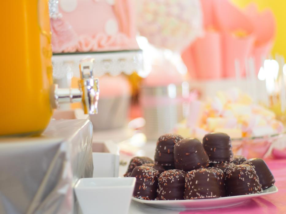 Chocolate candy on a plate
