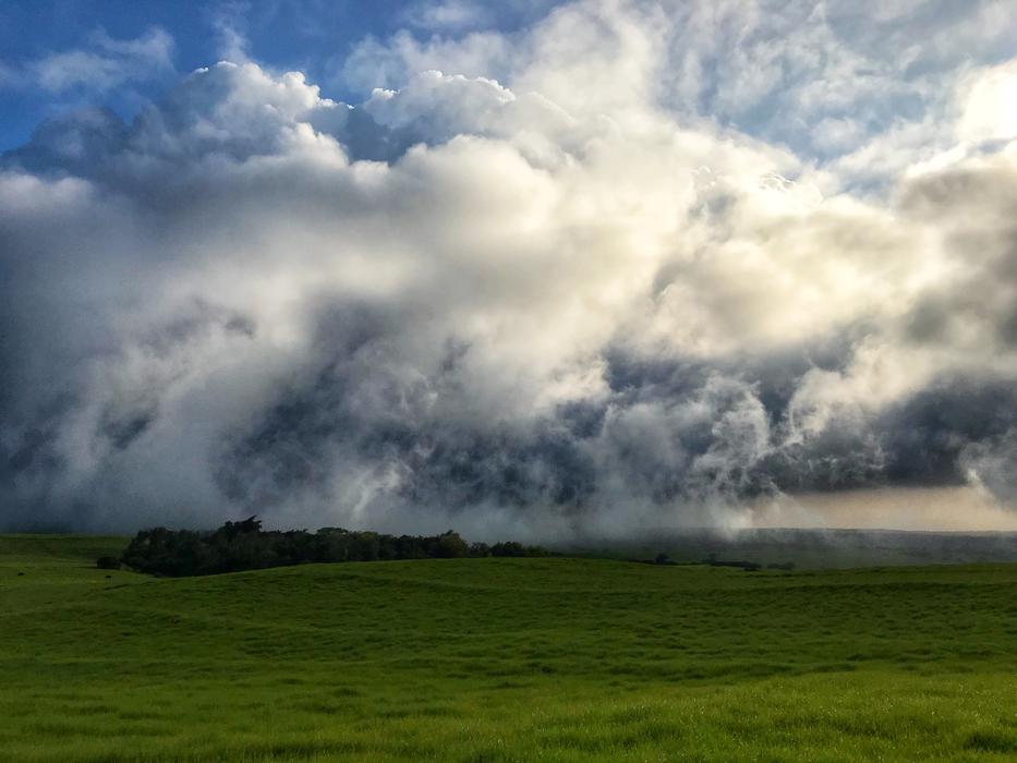 clouds green beautiful landscape
