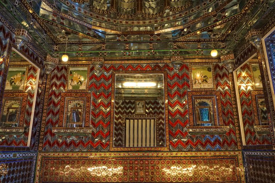 a beautiful temple with golden patterns