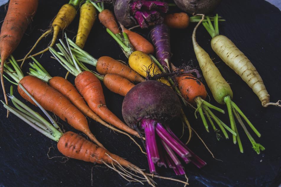 fresh vegetables on a black background