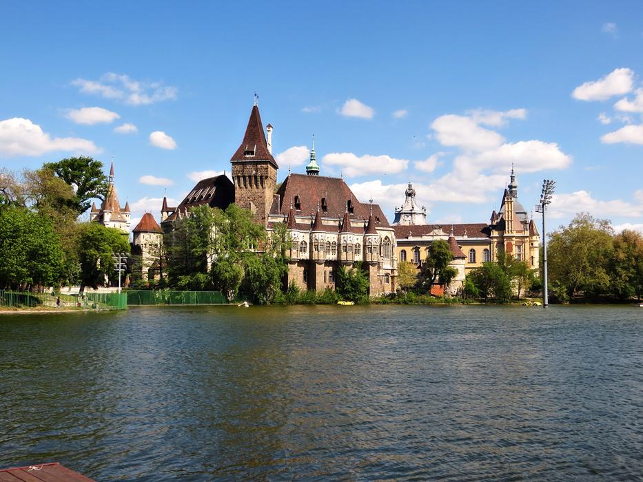 castle Architecture and River in Budapest