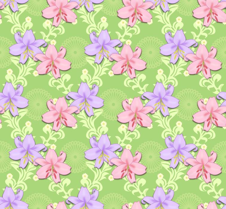 lily flowers green plant seamless