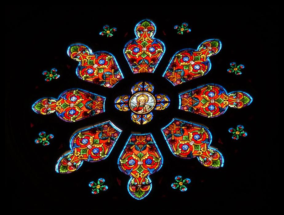 Stained Glass Rosette Church