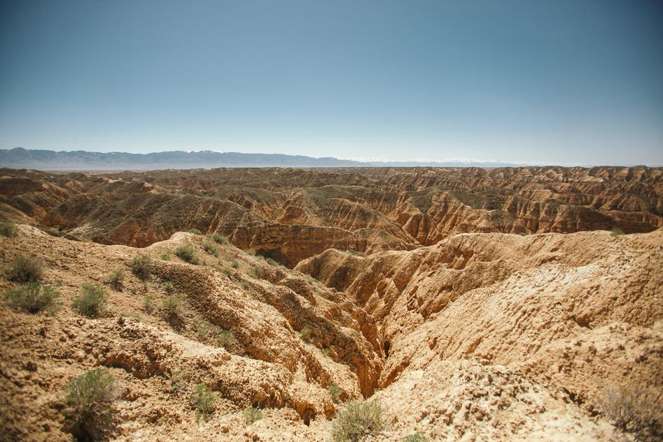 a desert area with rocks