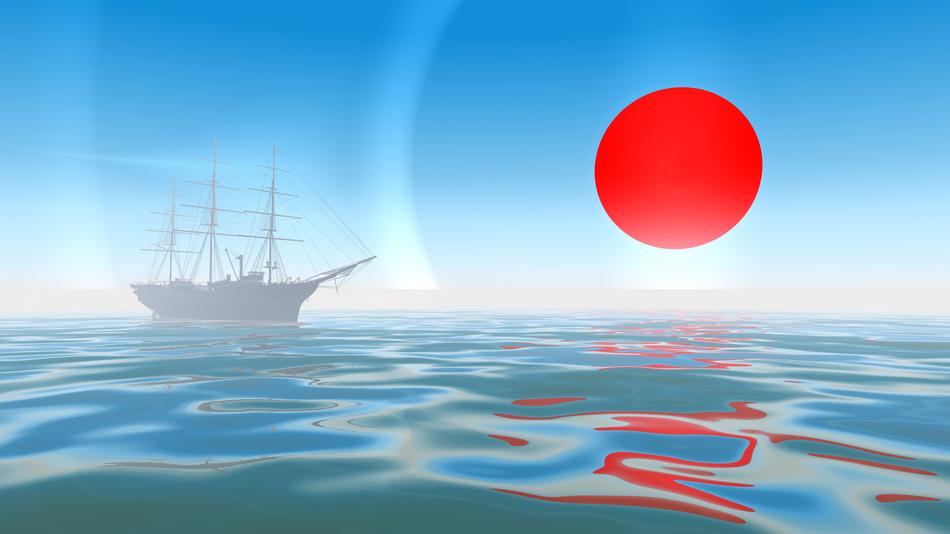 sea sky water nature sun mist