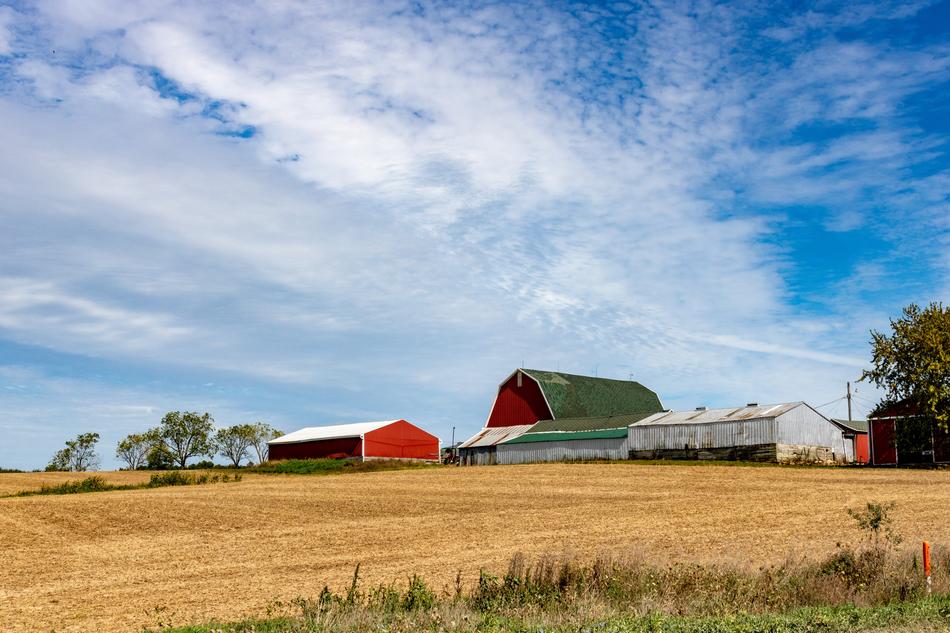 barn farm field landscape