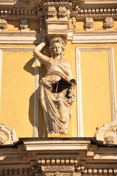 The Facade Of Old House sculpture