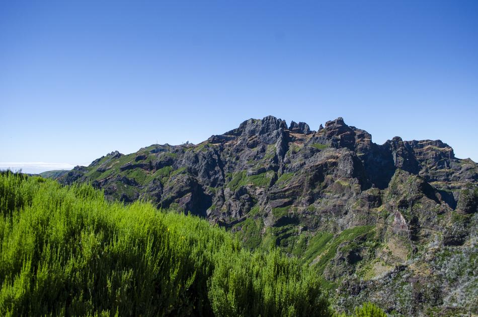 mountains against a blue sky