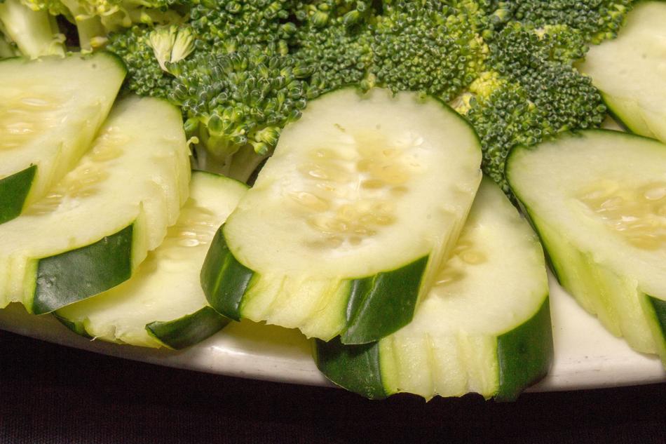 sliced fresh cucumbers