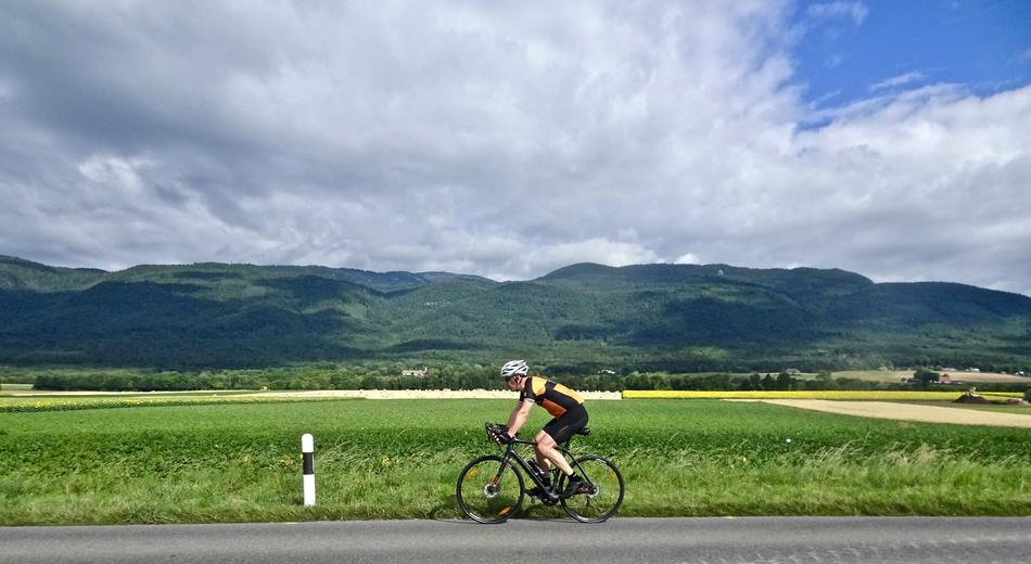 Cyclist Outdoors Grass
