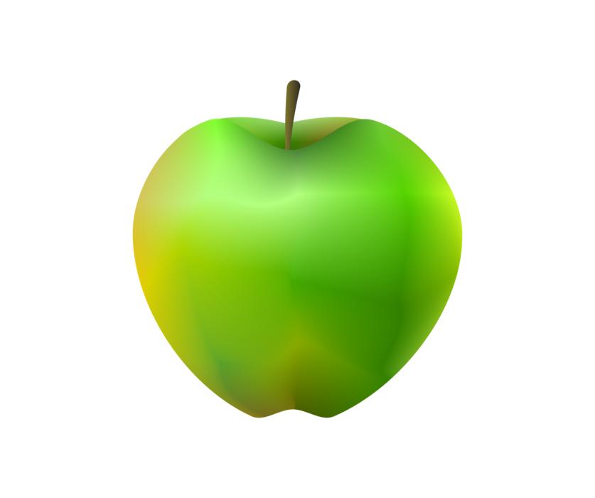 green apple on white background
