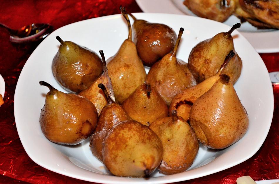 juicy pears on a plate