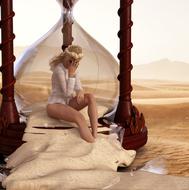 Hourglass Shattered at desert