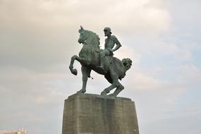 Statue Man Horse