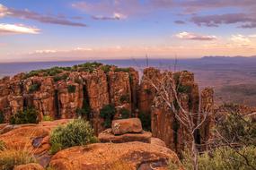picturesque mountains sky dusk