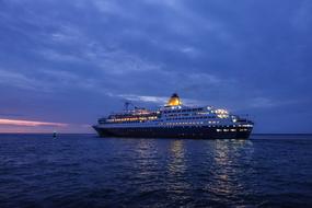 Cruise Ship Saga Sapphire Sea at evening