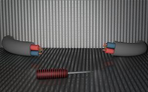 Colorful cables, at checkered background, clipart