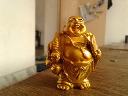 golden buddha on the table view