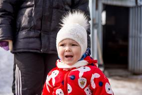 Portrait of Baby crying at Winter