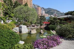 stone lake in the garden