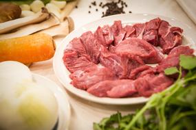 raw meat on a plate