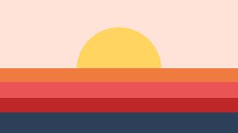 sunset backdrop red sky landscape