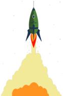 clipart of rocket flat space start