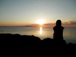 Sea Islands Sunset Maritime landscape