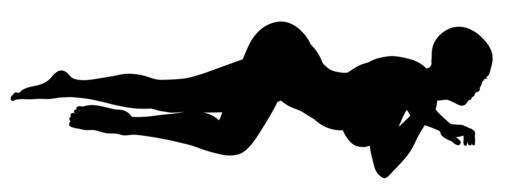 silhouette of a reclining girl