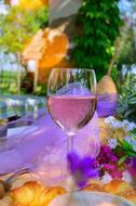 glass with an alcoholic beverage