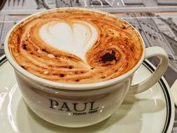 sweet coffee with a heart pattern