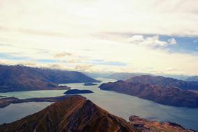 magnificent landscape with mountains and river