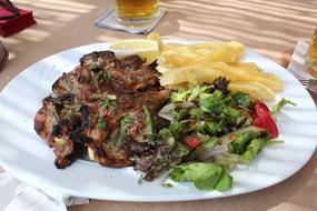 delicious roast meat with vegetables