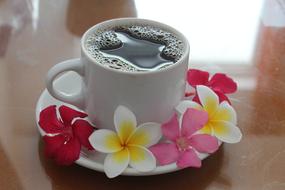 hot coffee in the scenery
