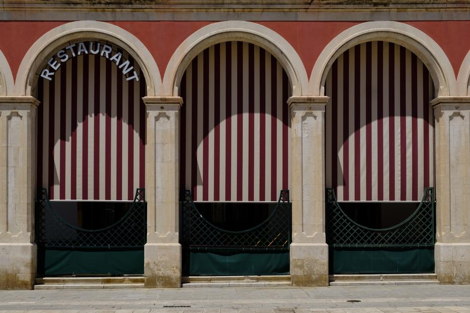architectural arches on the building