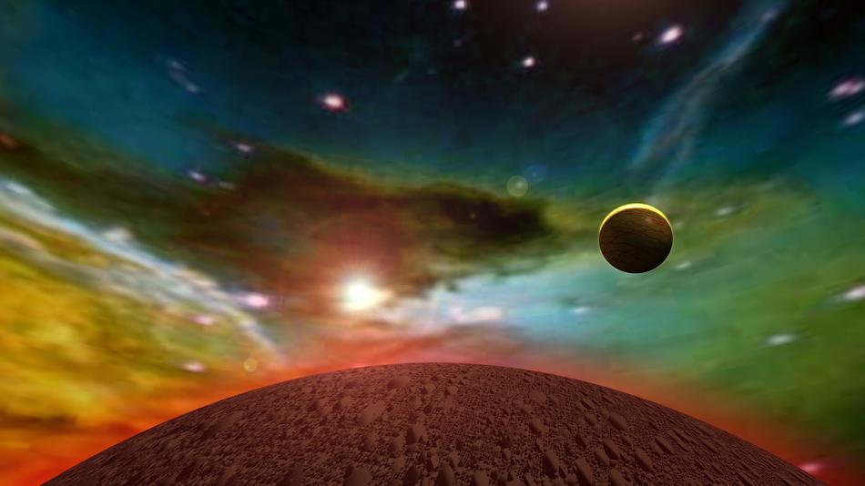 outer space as colorful background